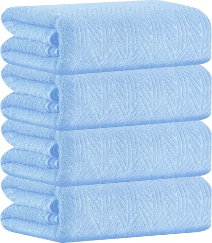Miniatura 12 de CHINO Juego de 8 toallas de baño turquesa, 2 toallas grandes/2 toallas de mano/4 toallitas, toalla de baño grande de 600 GSM, toalla de secado