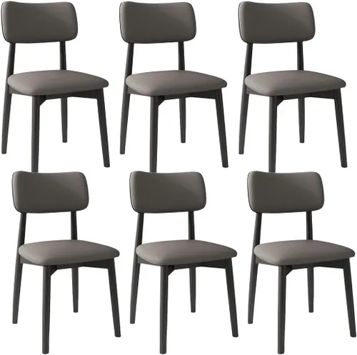 Miniatura 55 de YVYKFZD Solid Wood Dining Chairs, Kitchen Chairs Set with Curved Backrest, Leather Upholstered Dining Room Chair, Armless Living Room Chair, for