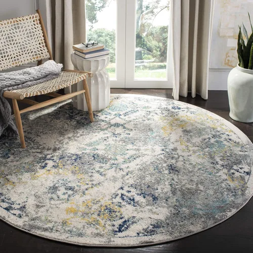 Miniatura 12 de SAFAVIEH Madison Collection - Alfombra de pasillo de 2 pies 3 pulgadas x 8 pies, color marfil y azul, diseño bohemio chic envejecido, no desprende