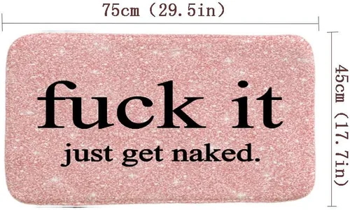 Miniatura 5 de Fuck It Juego de baño de tres piezas Get Naked, alfombra antideslizante impermeable, cubierta de inodoro y alfombrilla de baño