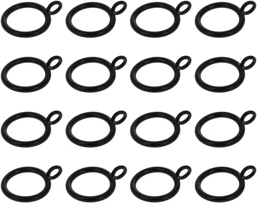 Miniatura 11 de MroMax Anillos de cortina con ojales, anillos de cortina negros de metal de 1-1/2 pulgadas de diámetro interior de 1.496 in de diámetro, anillos