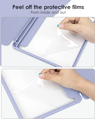 Miniatura 7 de VIKESI - Funda para iPad de 9ª / 8ª / 7ª generación de 10.2 pulgadas (lanzada en 2021/2020/2019), parte trasera transparente, cubierta de marco