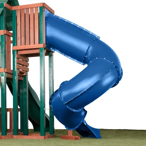 Miniatura 4 de Swing-N-Slide Tobogán en tubo turbo de 7 pies, Azul Amarillo