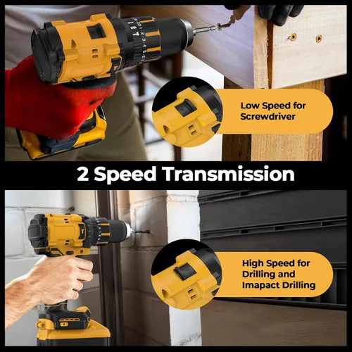 Miniatura 3 de Taladro de Martillo Inalámbrico Compatible con Batería Dewalt 20V MAX (Sin Batería) Taladro Sin Escobillas de 20V, Taladro Inalámbrico de 1/2