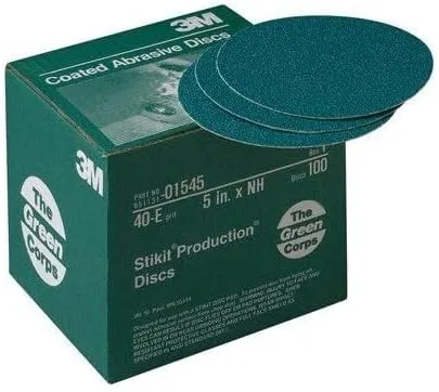 Miniatura 4 de 3M 1545 5-40E-Gr Green Corps Stikit Disco de producción, 5 pulg. 40E, 100 Discos por Caja