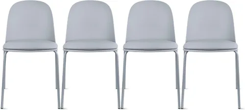 Miniatura 37 de 2xhome Silla de comedor moderna apilable sin brazos Asiento de plástico con patas de metal Uso en interiores o exteriores Patio de cocina