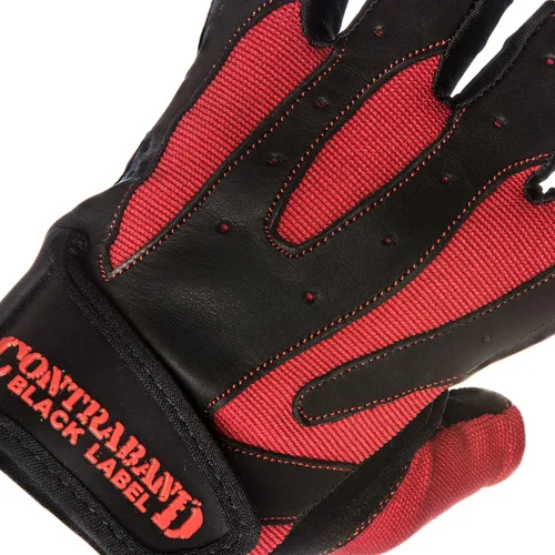 Miniatura 5 de Contraband Black Label 5150 - Guantes de cuero para levantamiento de pesas sin dedos, duraderos y ligeros, guantes de gimnasio de cuero dividido