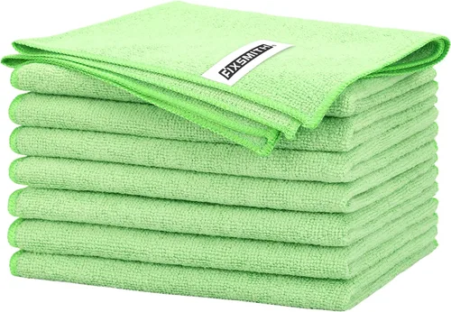 Miniatura 25 de FIXSMITH Paño de limpieza de microfibra, paquete de 12, toallas multifuncionales, tamaño: 12 x 16 pulgadas, trapos altamente absorbentes, sin 3
