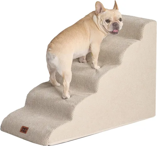 Miniatura 23 de EHEYCIGA Rampa de escaleras curvadas para perros pequeños de 15.7 pulgadas de alto, escalones para perros de 3 escalones para sofá y silla
