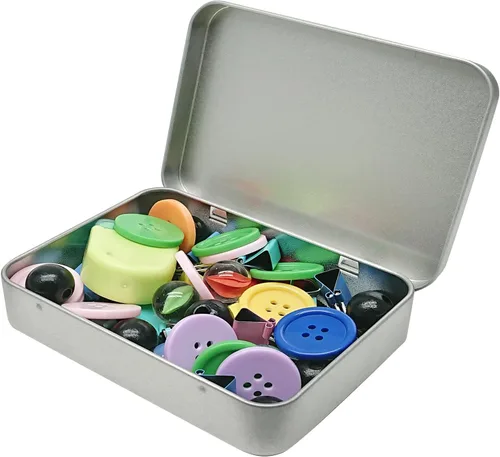 Miniatura 6 de Hulless Juego de 6 contenedores de metal con bisagras, mini contenedor de almacenamiento pequeño portátil con tapa para almacenamiento en el hogar