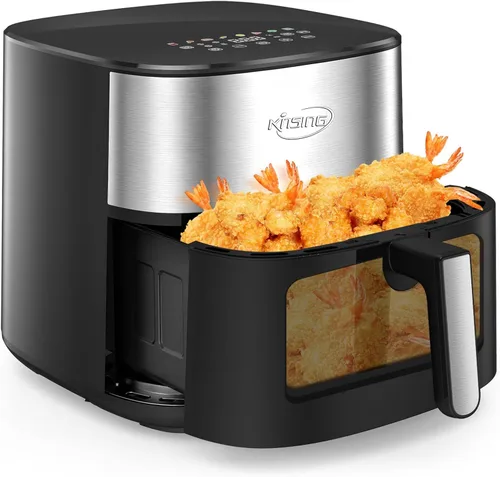 Miniatura 7 de Freidora de Aire 6.5 QT, 8 en 1 con Ventana Visible, Pantalla LED, Control de Temperatura Preciso de 400℉, Recordatorio de Agitación e Indicador