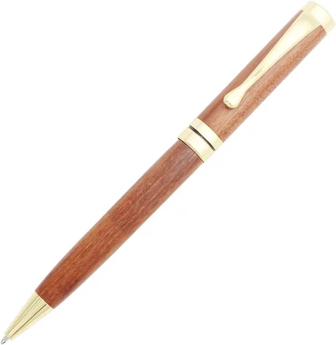 Miniatura 2 de Gullor Bolígrafo retráctil hecho a mano de palisandro, pluma de madera natural, clip de oro
