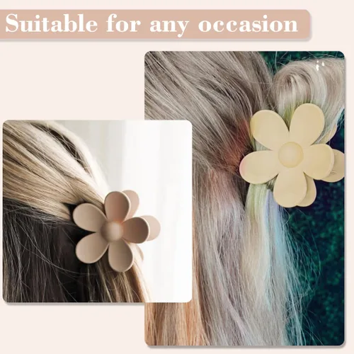 Miniatura 8 de Juego de 9 pinzas para el cabello mate: pinzas de metal antideslizantes grandes para cabello grueso y fino, 9 estilos con fuerte sujeción
