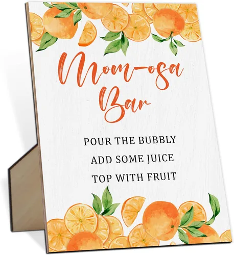 Miniatura 9 de Mom-osa Bar Baby Shower Letrero bohemio floral de género neutro con soporte, letrero de juego de madera para baby shower, cumpleaños, decoración