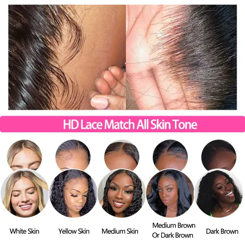 Miniatura 4 de Cierre frontal de encaje HD de 13x4, 10 pulgadas, cabello humano liso con encaje frontal, cabello virgen brasileño 100% sin procesar, de oreja a