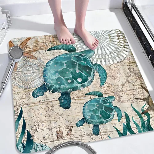 Miniatura 12 de Tapete de baño de sirena antideslizante, bonito tapete de baño de goma para bañera, tapete de baño para niños y niñas pequeñas, tapete de ducha