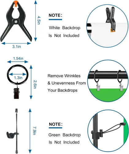 Miniatura 5 de FUDESY Soporte de fondo ajustable de 7 x 10 pies, kit de sistema de soporte de fondo para fotografía y estudio de video con bolsa de transporte