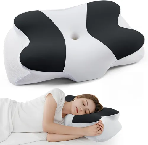 Miniatura 9 de DONAMA - Almohada cervical para dormir, almohada de espuma viscoelástica contorneada para soporte de cuello y hombros, almohada ergonómica