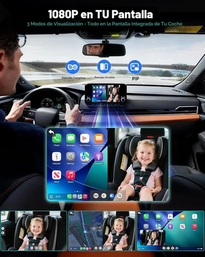 Miniatura 4 de OTTOCAST Adaptador de coche para cuidado de cabina con cámara de auto para bebé, pantalla inalámbrica CarPlay en CarScreen 2026, monitor de bebé