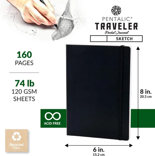 Miniatura 3 de Cuaderno de bocetos Travelers Dot Grid Pentalic Art, libre de ácidos