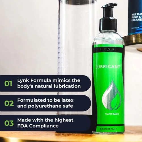 Miniatura 3 de LYNK Lubricante a base de agua de 8 onzas con bomba de mano, lubricante de gel de larga duración fácil de limpiar para privacidad compatible