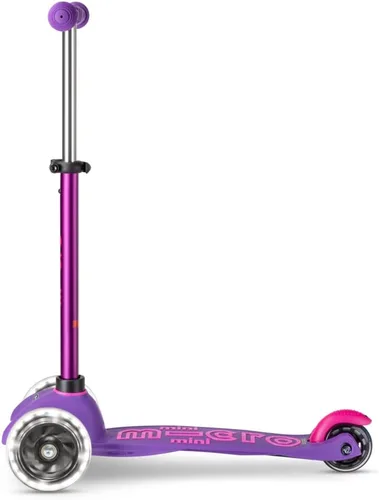 Miniatura 5 de Micro Kickboard Mini scooter LED para niños de 2 a 5 años Niños de hasta 110 libras Diseño de 3 ruedas inclinadas para dirigir Barra en T