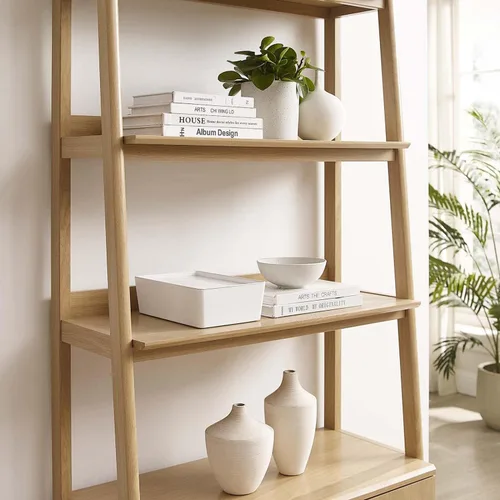 Miniatura 5 de Modway Vitrina de estantería de 33" en roble