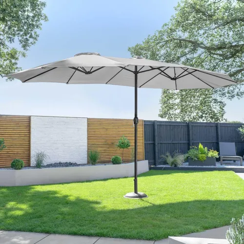 Miniatura 2 de Harrier Parasoles de doble cara de 15 pies – Toldo para patio trasero con cubierta de parasol opcional y pesas base de sombrilla Parasol blanco