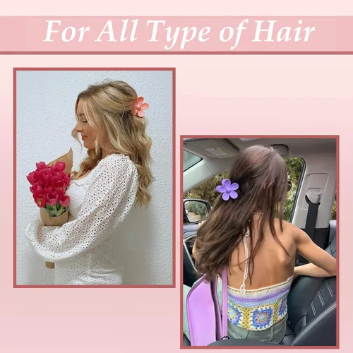 Miniatura 6 de Pinzas para el cabello de flores para mujer, 9 pinzas mate con agarre fuerte para cabello grueso y fino, antideslizantes, 9 estilos