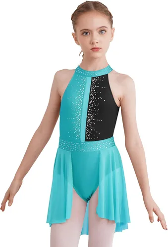 Miniatura 29 de CHICTRY Kids Girls Sparkly Rhinestone Ballet Gymnastics Leotards Modern Lyrical Dance Costume