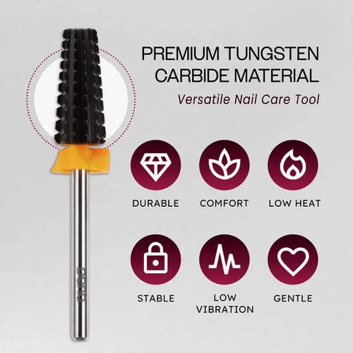 Miniatura 5 de PANA Broca de carburo de uñas 5 en 1 con vástago de 3/32 pulgadas - (triple grueso - 2X grano grueso, DLC negro) - uso de rotación bidireccional