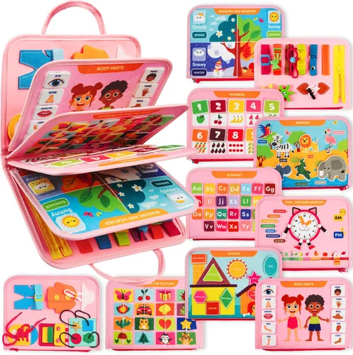 Clever Fox Play Libro de actividades para niños pequeños de 1 a 3 años - Libro de mesa para bebés ocupados - Tablero de actividades de fieltro