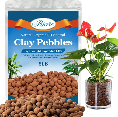 Miniatura 12 de Riare 6 LBS de piedras de arcilla expandida orgánicas - Bolas de leca natural de 4mm-16mm, guijarros de arcilla hidropónicos livianos para plantas