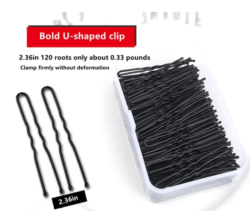 Miniatura 2 de Horquillas de pelo negro para boda en forma de U (120 unidades)
