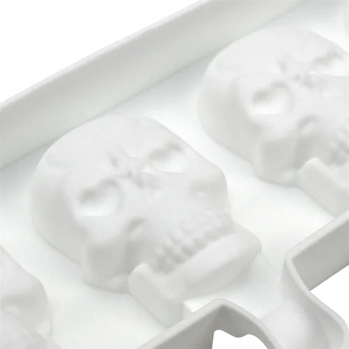 Miniatura 3 de 1 paquete de moldes para paletas de calabaza de Halloween lindos en forma de calavera, moldes para paletas de hielo de silicona, 6 cavidades, moldes