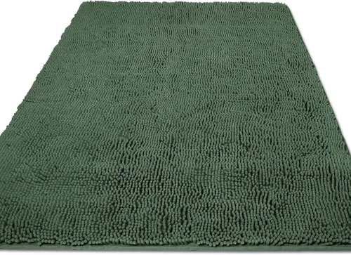 Miniatura 180 de Yeaban Alfombra de pasillo de baño de 24 x 72 pulgadas, antideslizante, alfombra de baño larga de felpilla gruesa, absorbente y lavable, alfombra