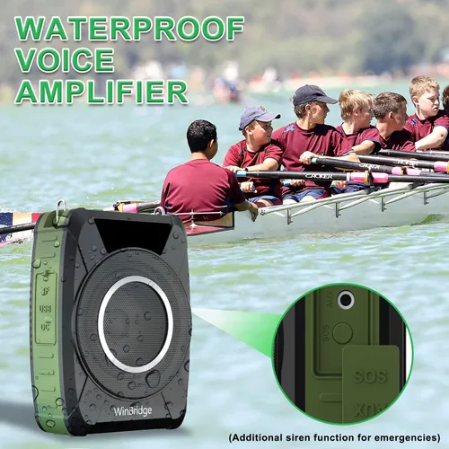 Miniatura 4 de Amplificador de voz Bluetooth 5.0 con micrófono inalámbrico, micrófono personal impermeable, amplificador de voz inalámbrico, megáfono portátil