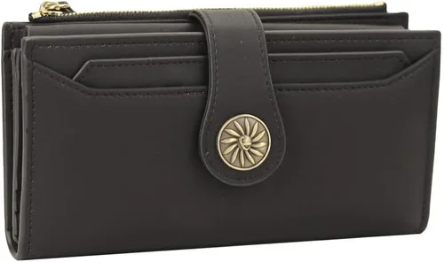 Miniatura 7 de Travelambo - Cartera de piel auténtica encerada con bloqueo de identificación de radiofrecuencia (RFID) para mujer, con gran capacidad, bolso