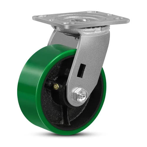 Miniatura 80 de Ruedas giratorias, ruedas industriales de 4 pulgadas resistentes, poliuretano en rueda de acero, ruedas giratorias de placa superior