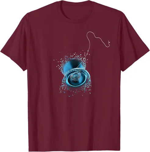 Miniatura 10 de Shattered Yo Yo - Camiseta de diseño azul impresionante, Negro, S