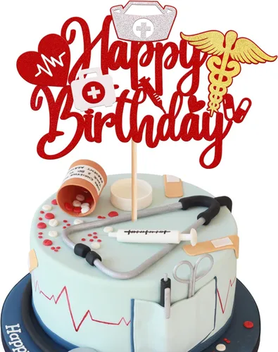 Miniatura 8 de Rsstarxi 1 paquete de decoración para tartas de enfermería 2023, decoración de pastel de graduación para enfermería temática médica enfermera 2023