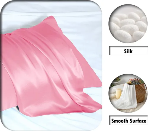 Miniatura 2 de Funda de almohada de seda de morera para cabello y piel, tamaño estándar de 20 x 26 pulgadas, con cremallera oculta, suave, transpirable, suave