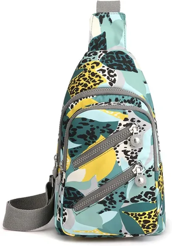 Miniatura 12 de FANDARE Elegante bolso bandolera para mujer para mujer, bolsa de pecho cruzada con agujero para auriculares, Negro, Grande
