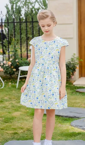 Miniatura 8 de SMILING PINKER Vestidos de verano para niñas pequeñas, de algodón, sin mangas, mariposa