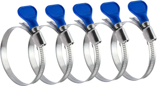 POWERTEC 70127 Abrazadera de manguera de llave de 2-1/2 pulgadas, abrazaderas de manguera de acero inoxidable ajustables para colector de polvo y