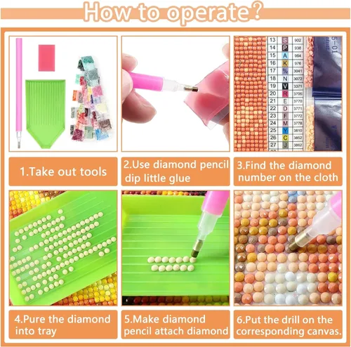 Miniatura 7 de Kit de pintura de diamantes de Halloween para adultos, Jack y Sally DIY 5D con diamantes, kits de pintura artística de gemas de bricolaje, Pesadilla