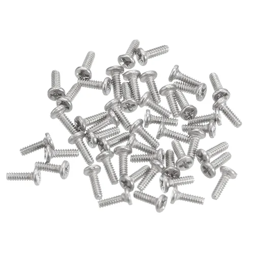 Miniatura 25 de Uxcell M1-0.25 x 2 mm 50 piezas Tornillos de cabeza plana redonda 304 de acero inoxidable Phillips Drive tornillos de máquina para fijación