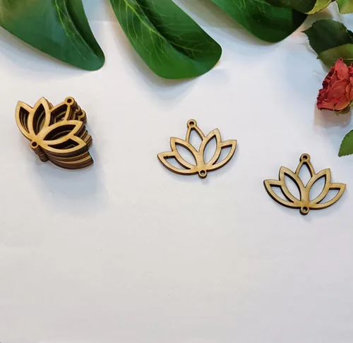 Miniatura 6 de 30 aretes de madera recortados en forma de loto, manualidades de corte láser sin terminar, accesorios de joyería de madera (2 pulgadas)