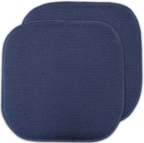 Miniatura 155 de Sweet Home Collection Cojines de espuma viscoelástica para silla, antideslizantes, diseño de panal de abeja, 16 x 16 pulgadas, paquete de 2