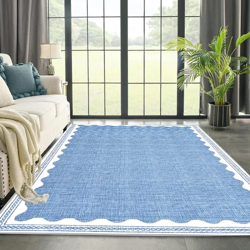 Miniatura 23 de Alfombra a cuadros de 2 x 3 pies, alfombra negra y blanca moderna para entrada interior, alfombra pequeña lavable a cuadros para baño, alfombra